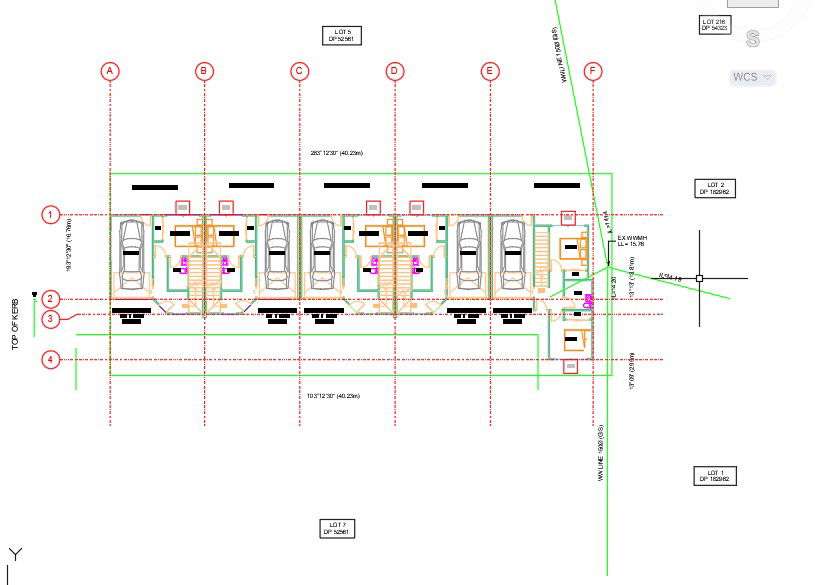 Row House Ground Floor Layout in AutoCAD 2D Drawing