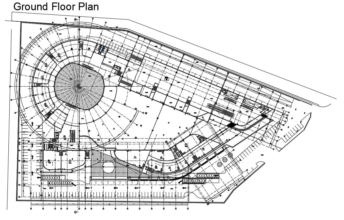 Ground floor of Site plan detail drawing provided in this AutoCAD file. Download this 2d AutoCAD drawing file.