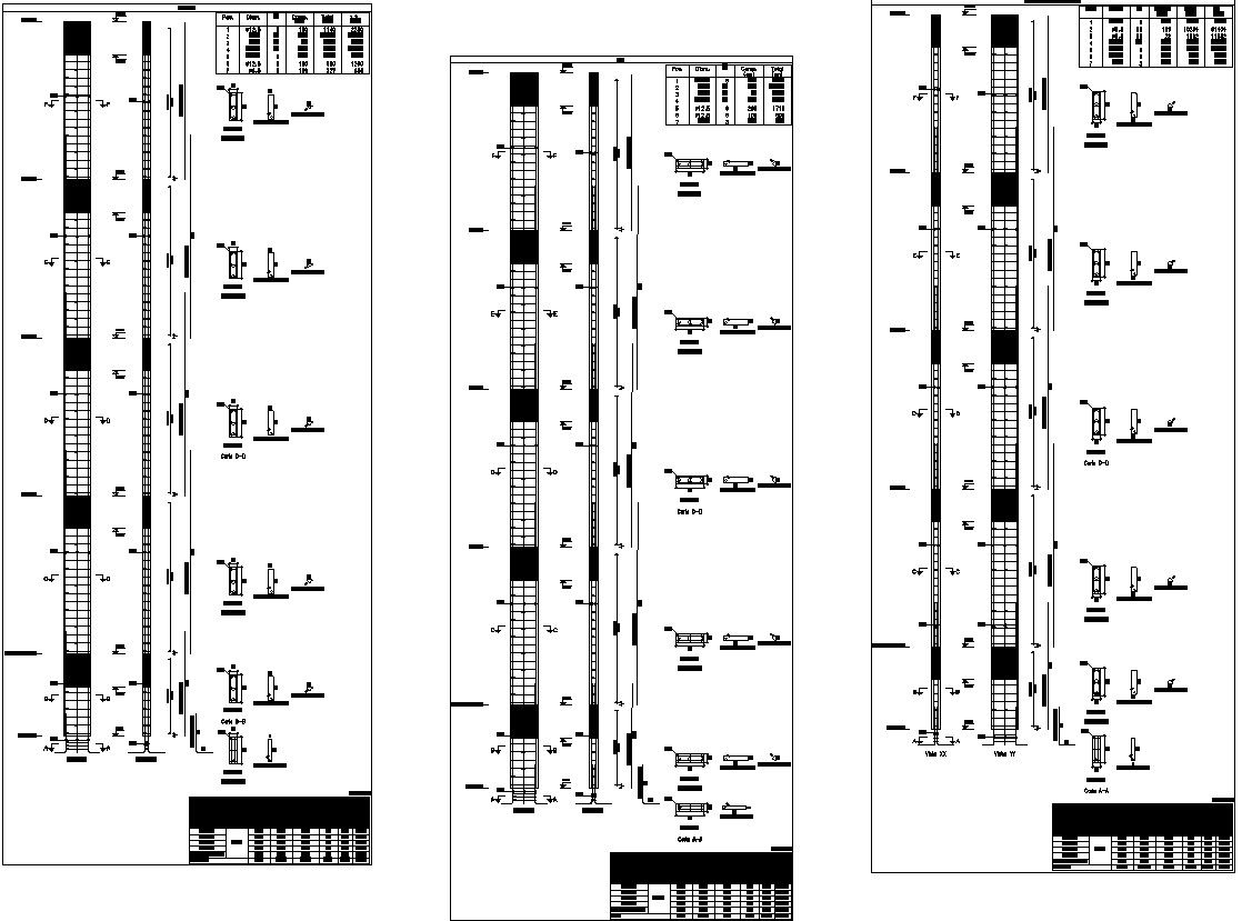 Ground floor pillar details in AutoCAD, dwg file.