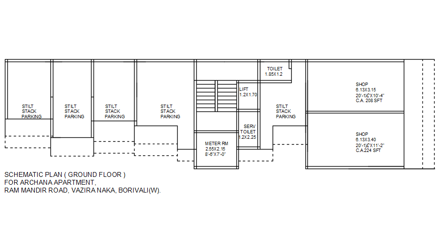 Ground floor schematic plan in detail AutoCAD drawing, dwg file, CAD file