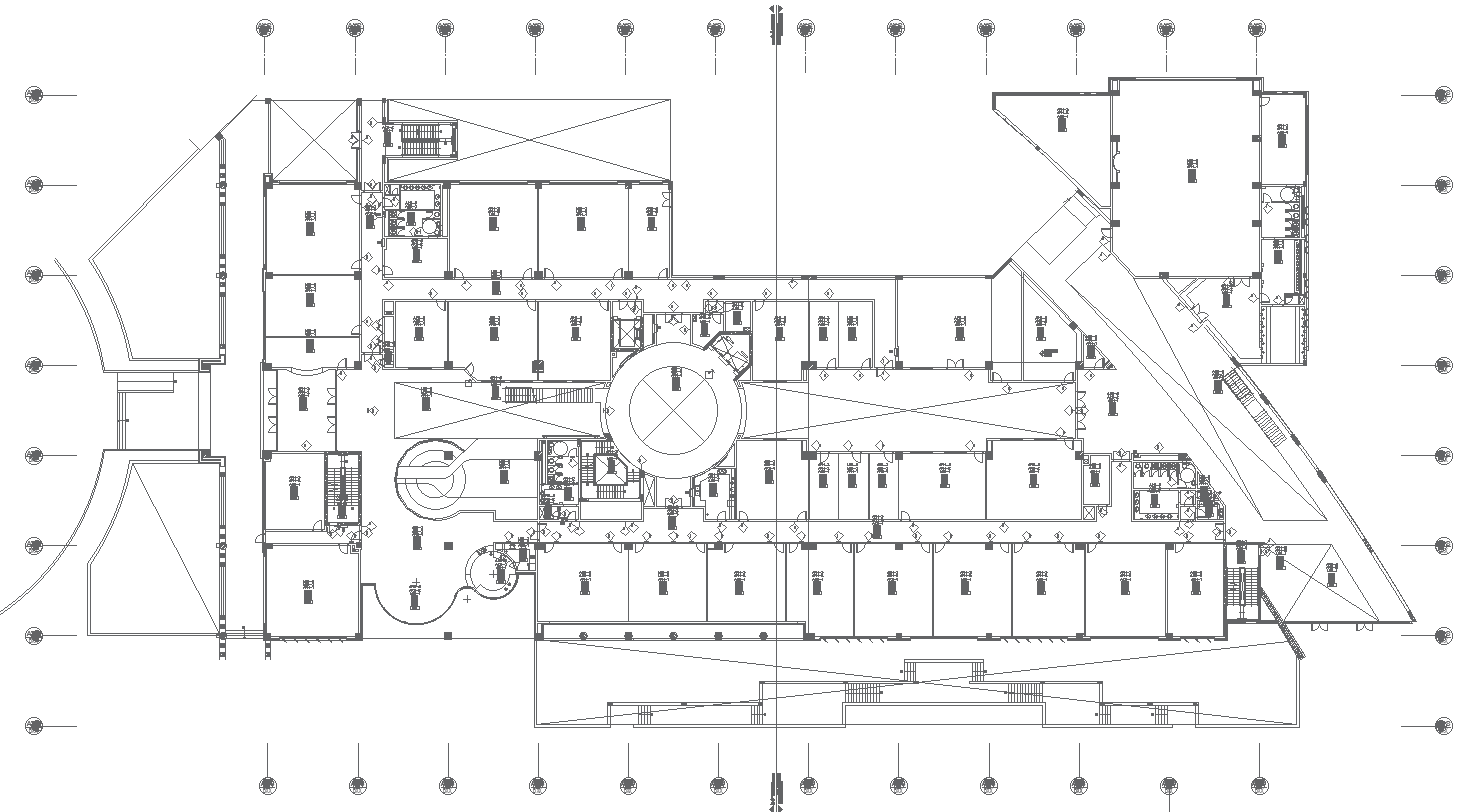 Ground floor signage plan for college building dwg autocad drawing.
