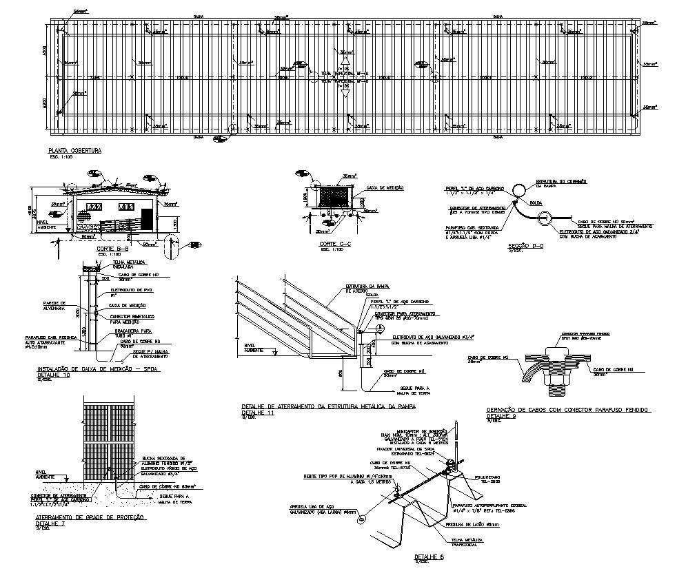 Ramp Metallic Structure Grounding Plan CAD Drawing