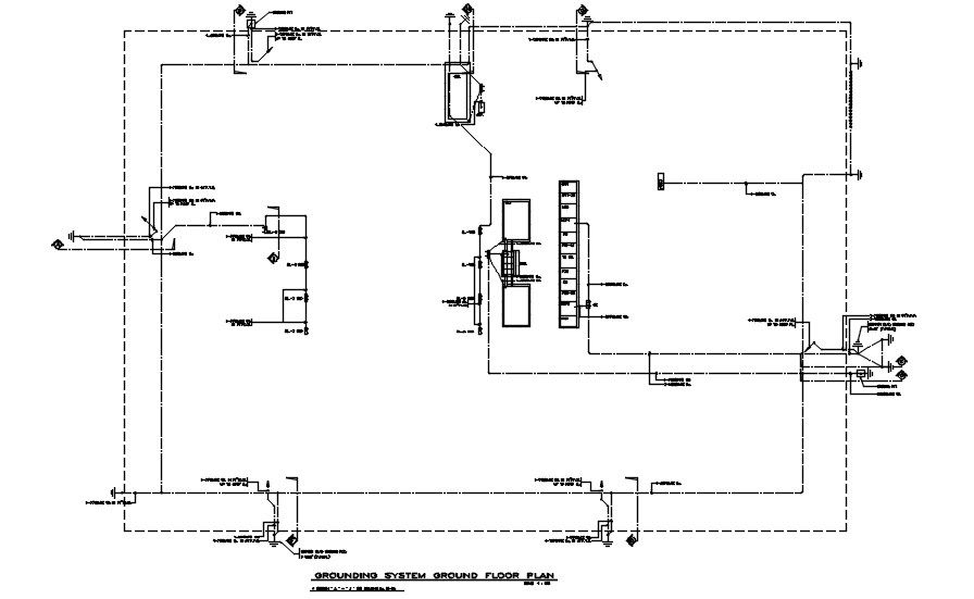 Grounding System Ground Floor Plan DWG Drawing