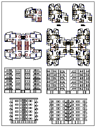 Group housing design drawing flat type design drawing