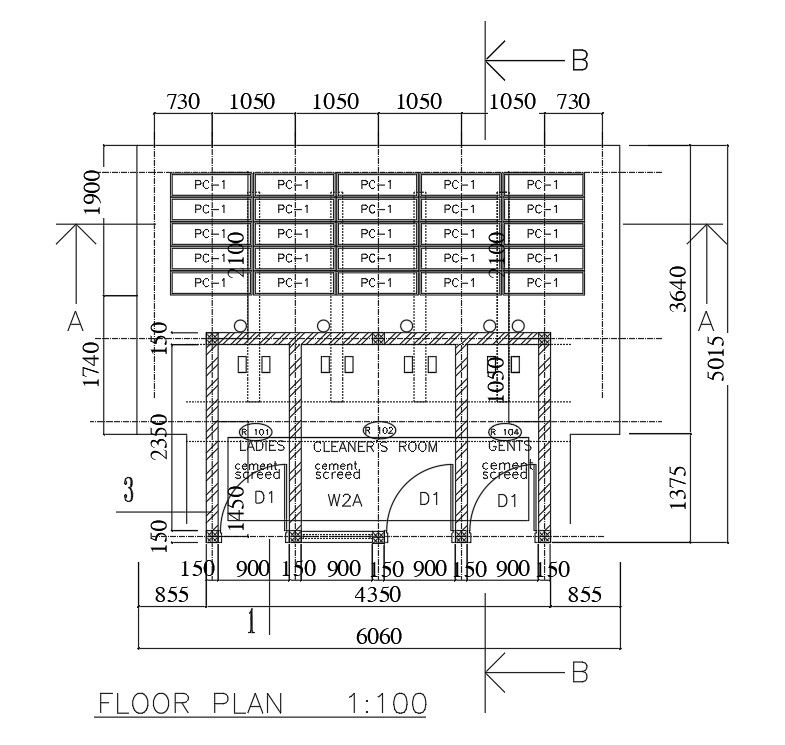 Guard Room Floor Plan Drawing DWG File