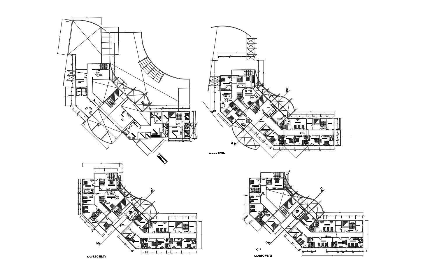 Guest house design with detail dimension in DWG file