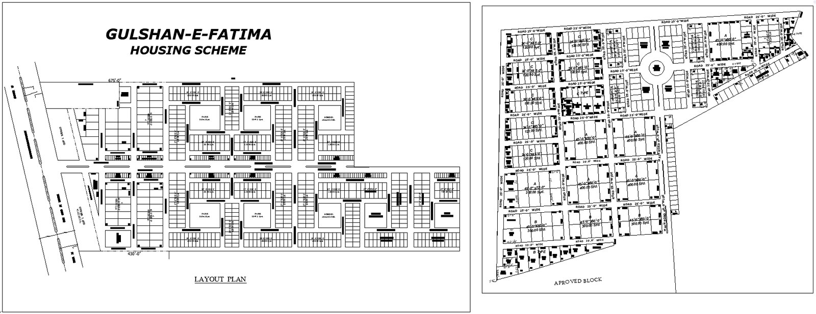Gulshan e Fatima Schools and Mosques Layout AUTOCAD DWG