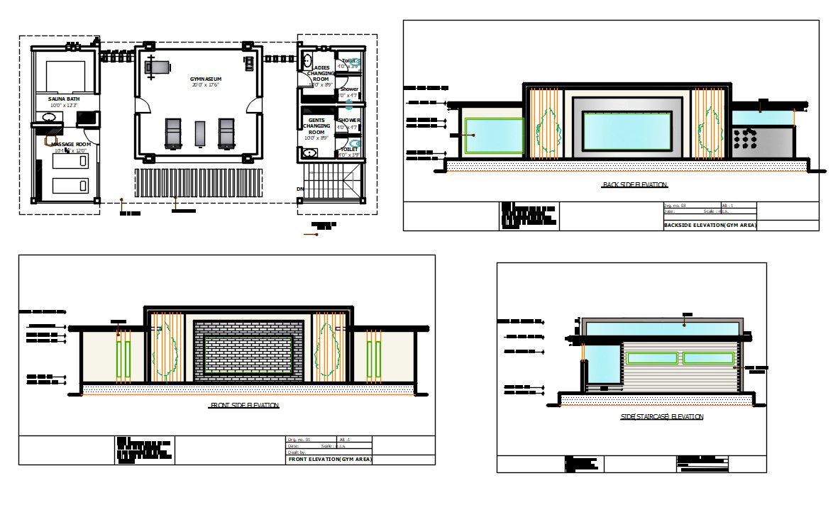 Gymnasium Plan DWG File