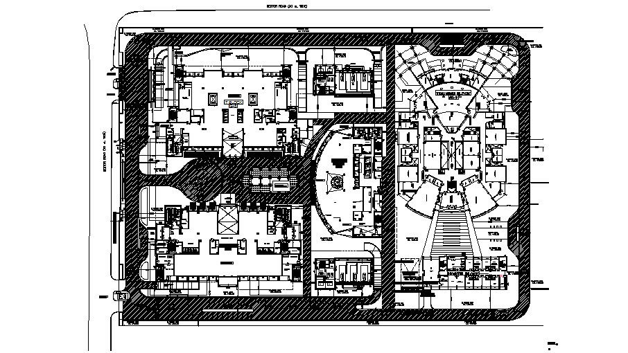 HCL head office distribution plan cad drawing details dwg file