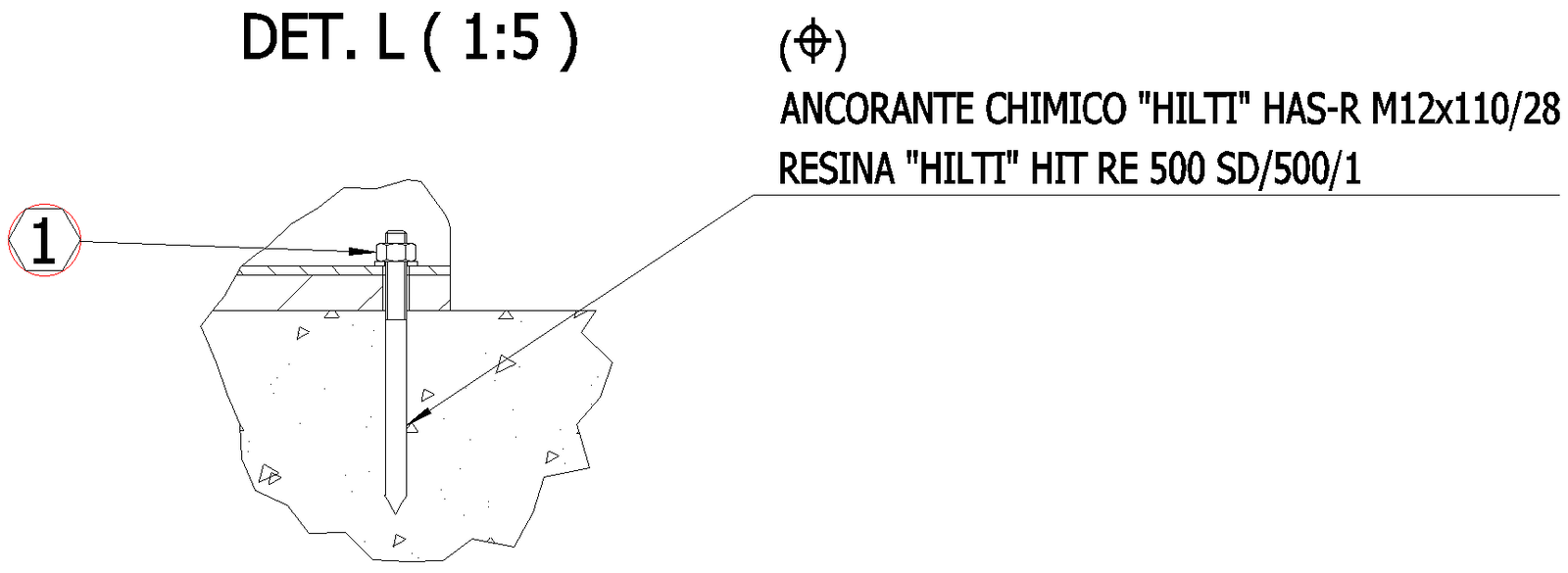 HILTI Resin hit or chemical anchor HAS Rm12x110-28