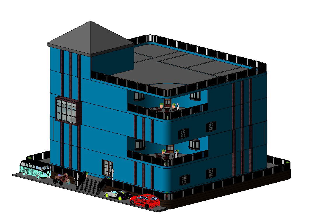 Hotel or Lodging Architecture Floor Plan AutoCAD Drawing File