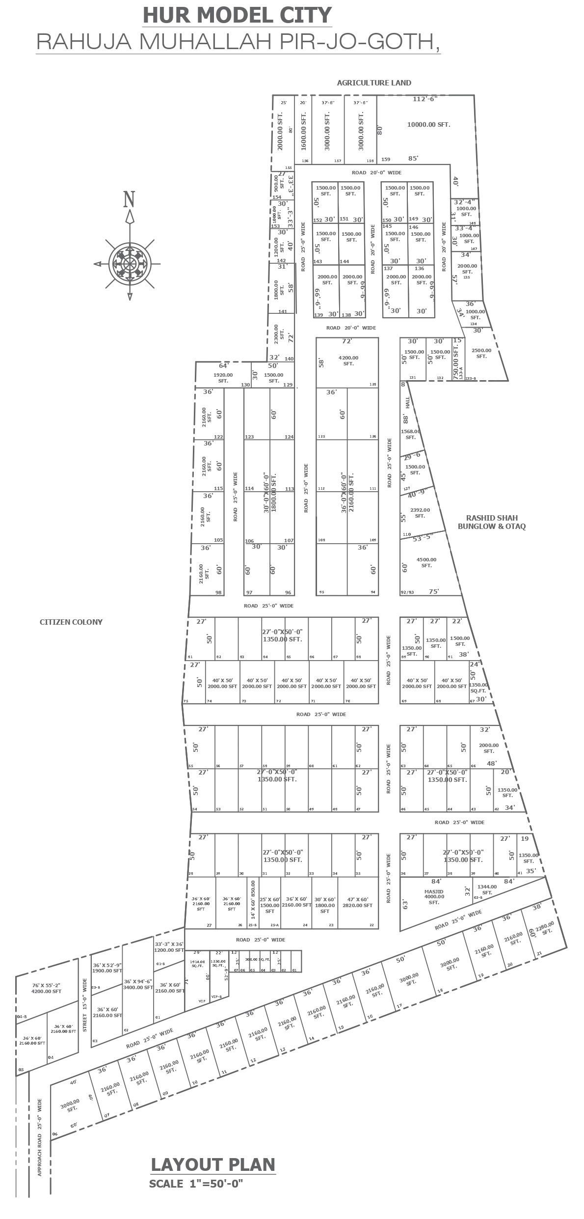 Hur Model City Plot Layout Plan with Scaled Design Details