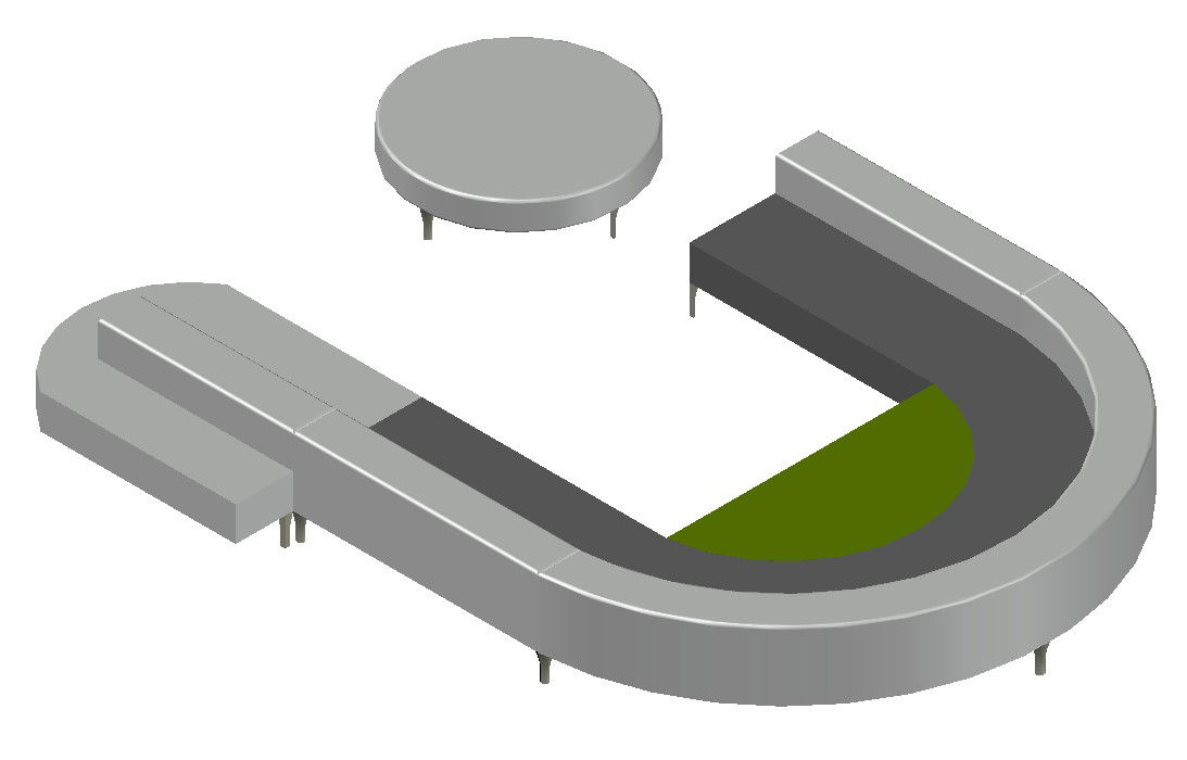 Half Round Sofa DWG Block for Interior Furniture Layout