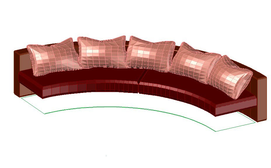 Half Round Sofa Free CAD Blocks 3D Model Free Download
