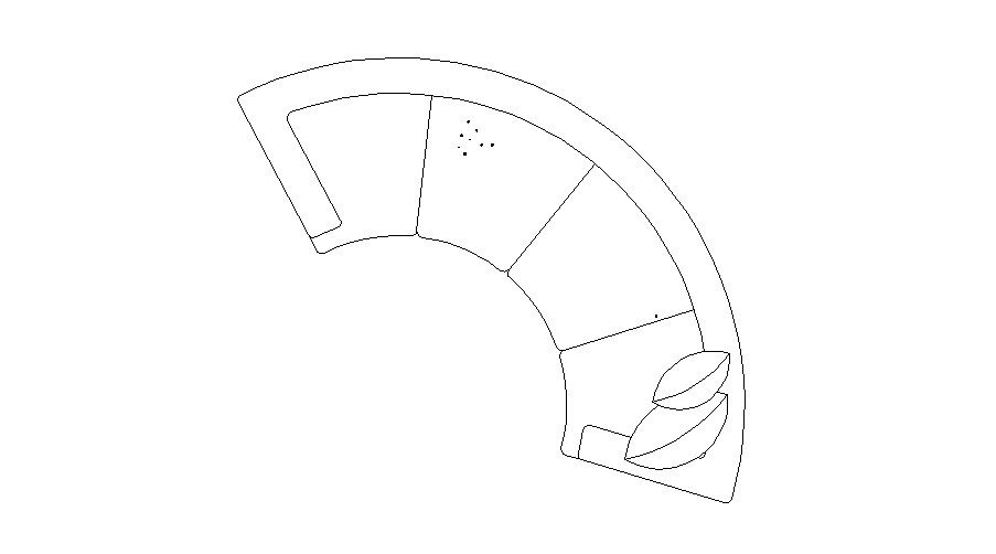 Half-Round Sofa Set DWG Blocks for Furniture Layouts