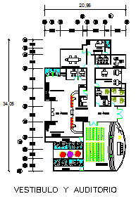 Hall and Auditorium layout design drawing of Clinic design drawing