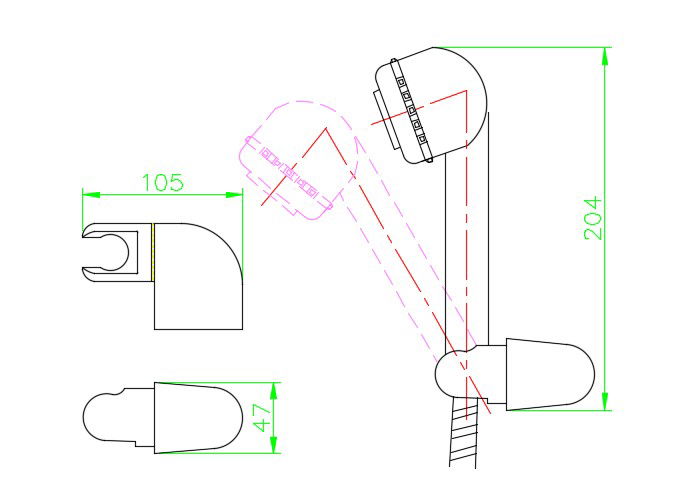Hand Shower Free CAD Blocks Drawing 