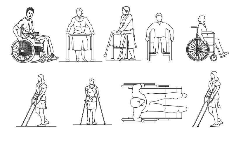 Handicap People CAD Blocks Free Download