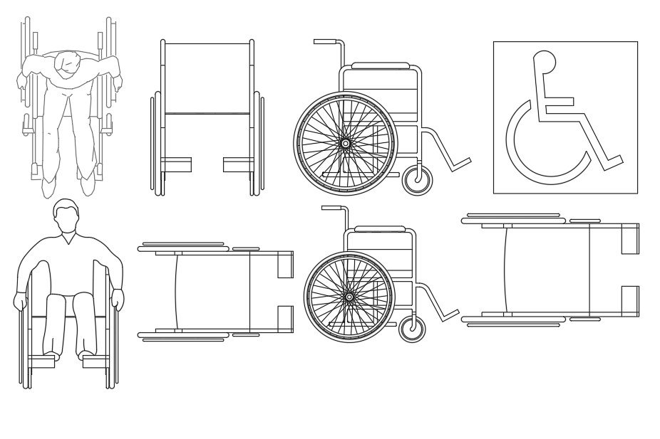 Cad Wheelchair Dwg Free Cad Blocks