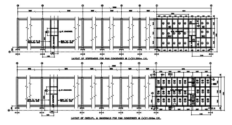 Handrail Layout and stiffener layout typical section detail is given in this 2D AutoCAD DWG drawing.Download the AutoCAD 2D DWG file.