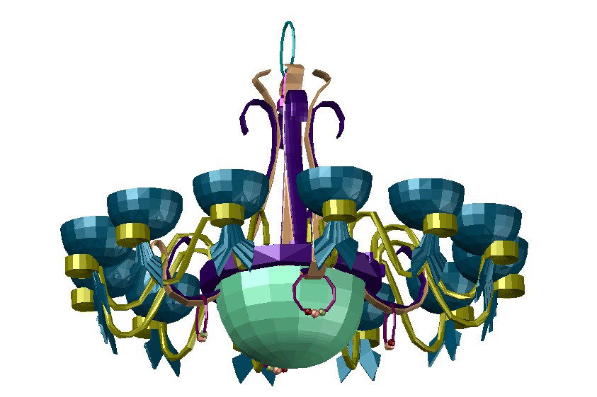 Hanging Interior Electrical Lighting Lamp DWG File