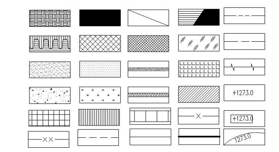 Hatches details Cad block in AutoCAD, dwg file.