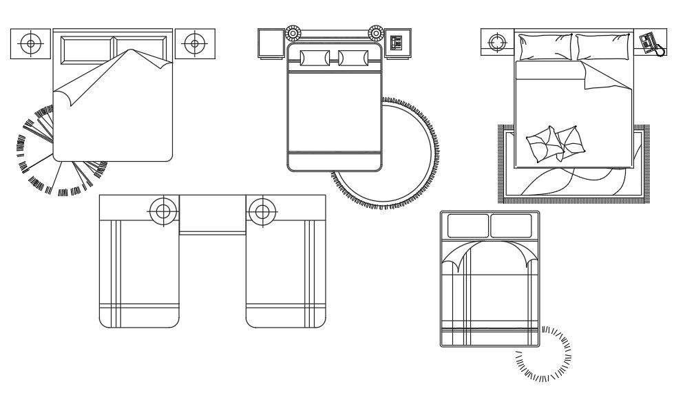 Headboard Bed CAD Block DWG File for AutoCAD Design