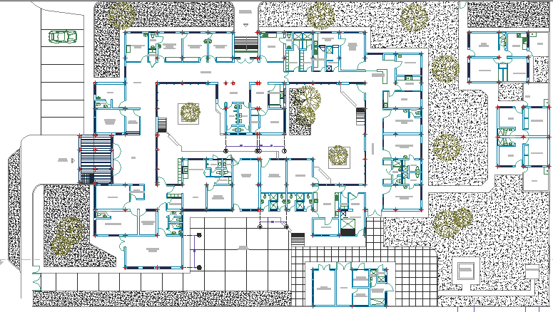 Health Center Site Plan and Structure Details dwg file