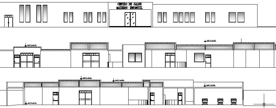 Health Center and Medical Training Center Elevation dwg file