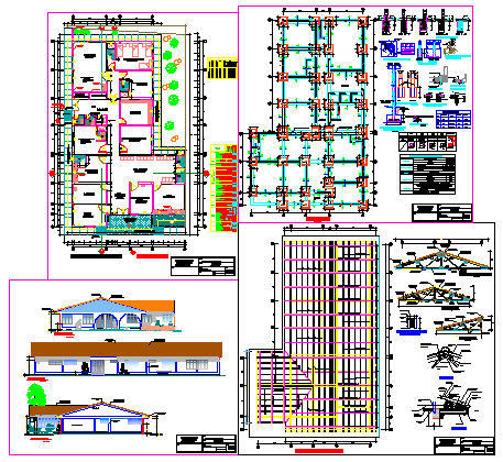 Health center design drawing with structure design drawing