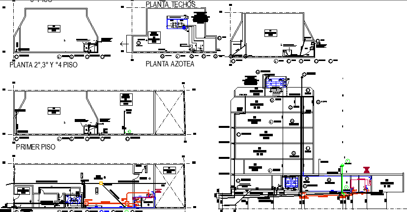 Health facilities center architecture project dwg file