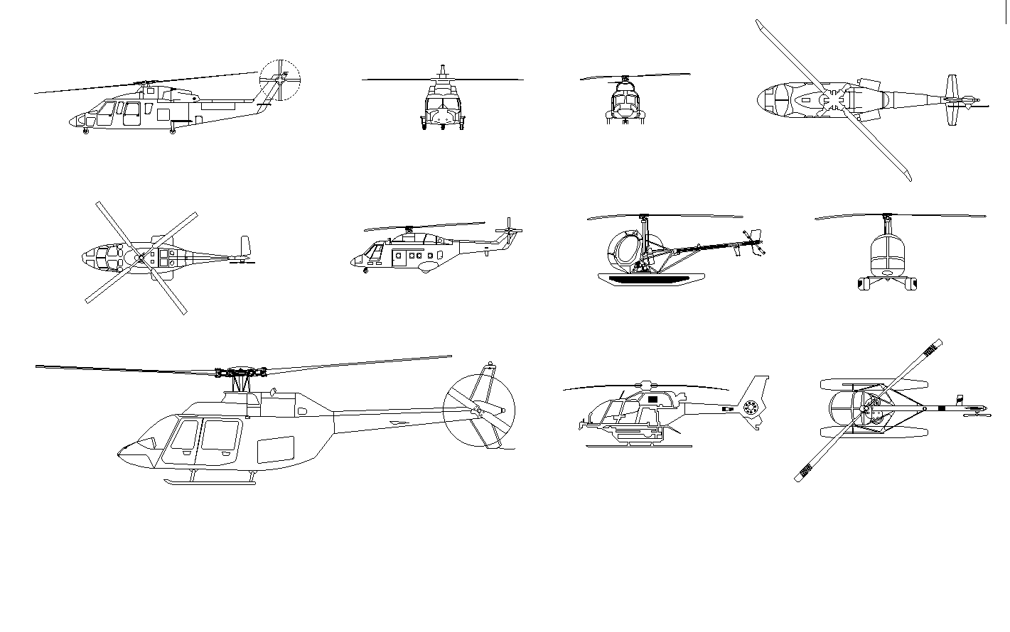 Helicopter plan detail dwg.