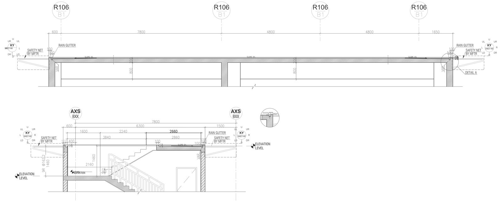 Helipad Roof Rainwater plumbing Detail Design DWG AutoCAD file