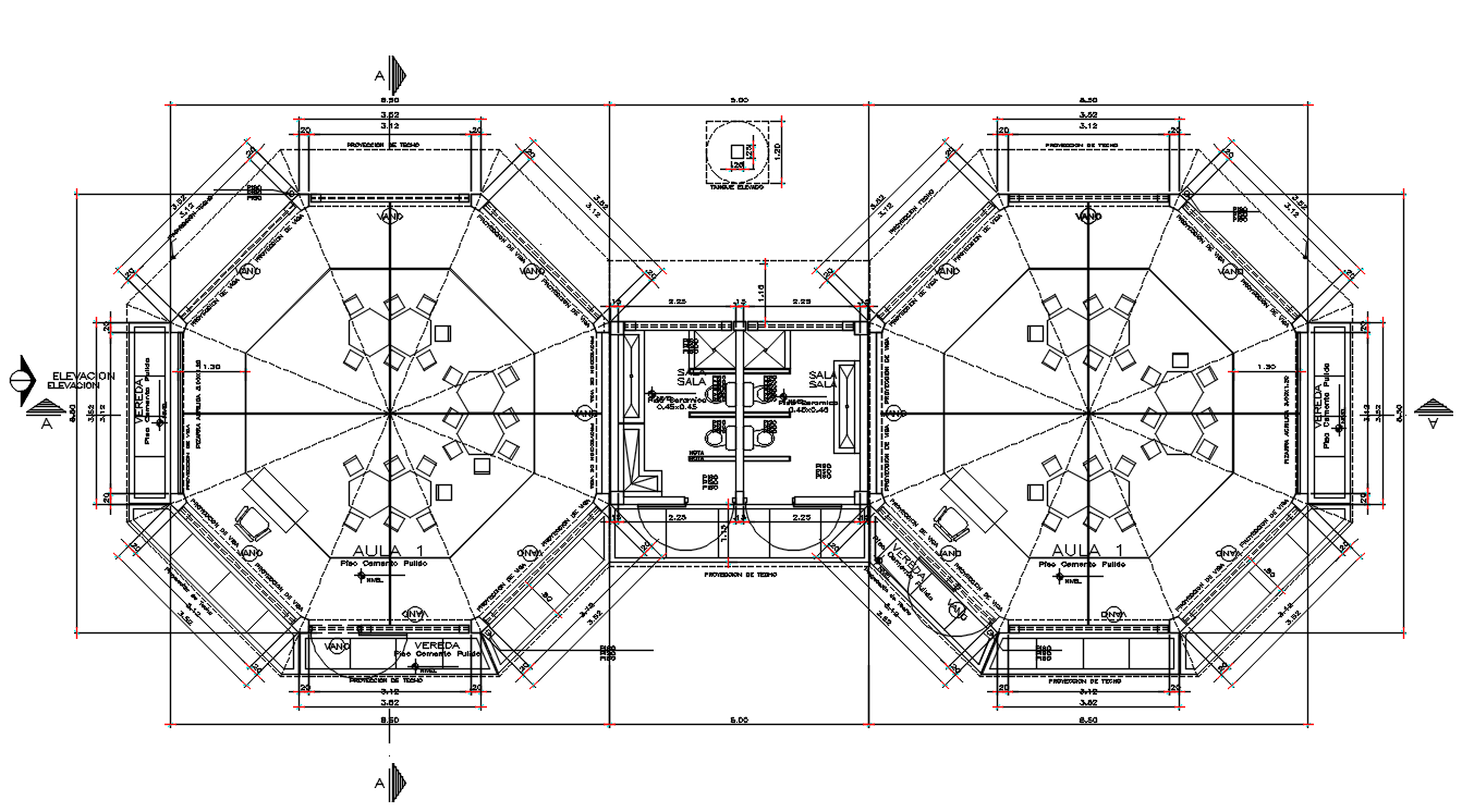 Hexagon Shaped Restaurant Plan AutoCAD Drawing Download DWG File