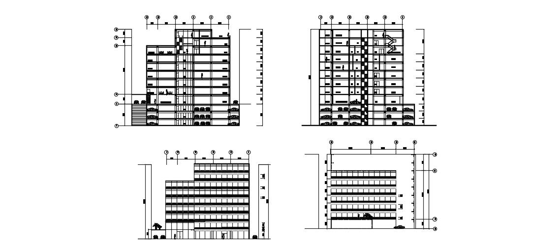 High Rise Building Section In DWG File