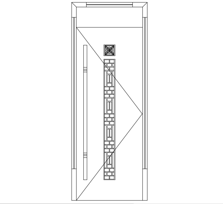 High door elevation block view dwg file