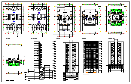 High rise building 18 floors and 4 basements plan design drawing