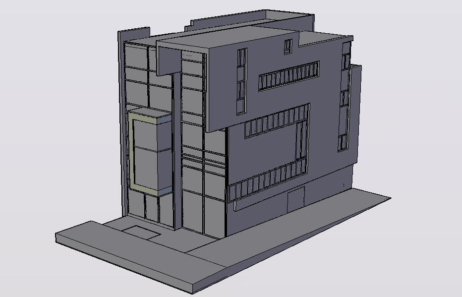 High rise building 3d model view dwg file
