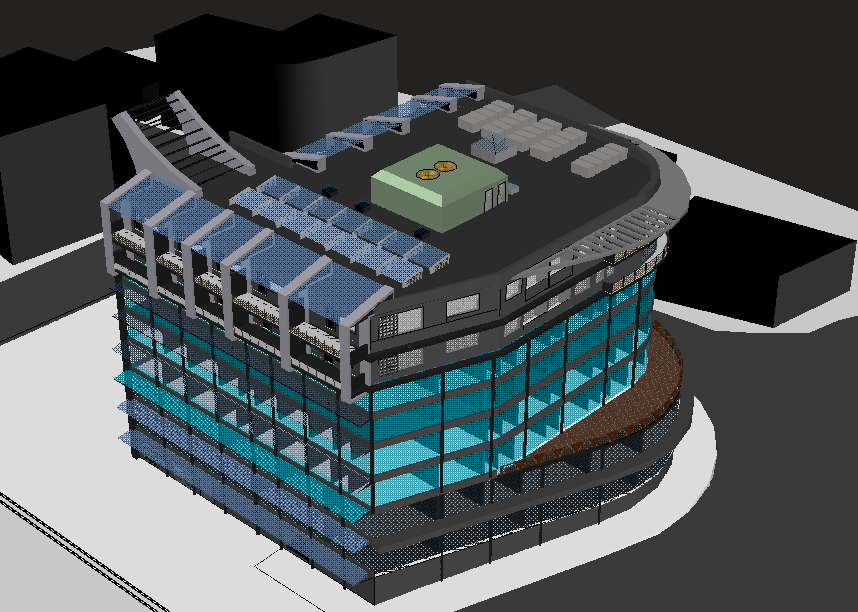 High rise building 3d modeling view dwg file