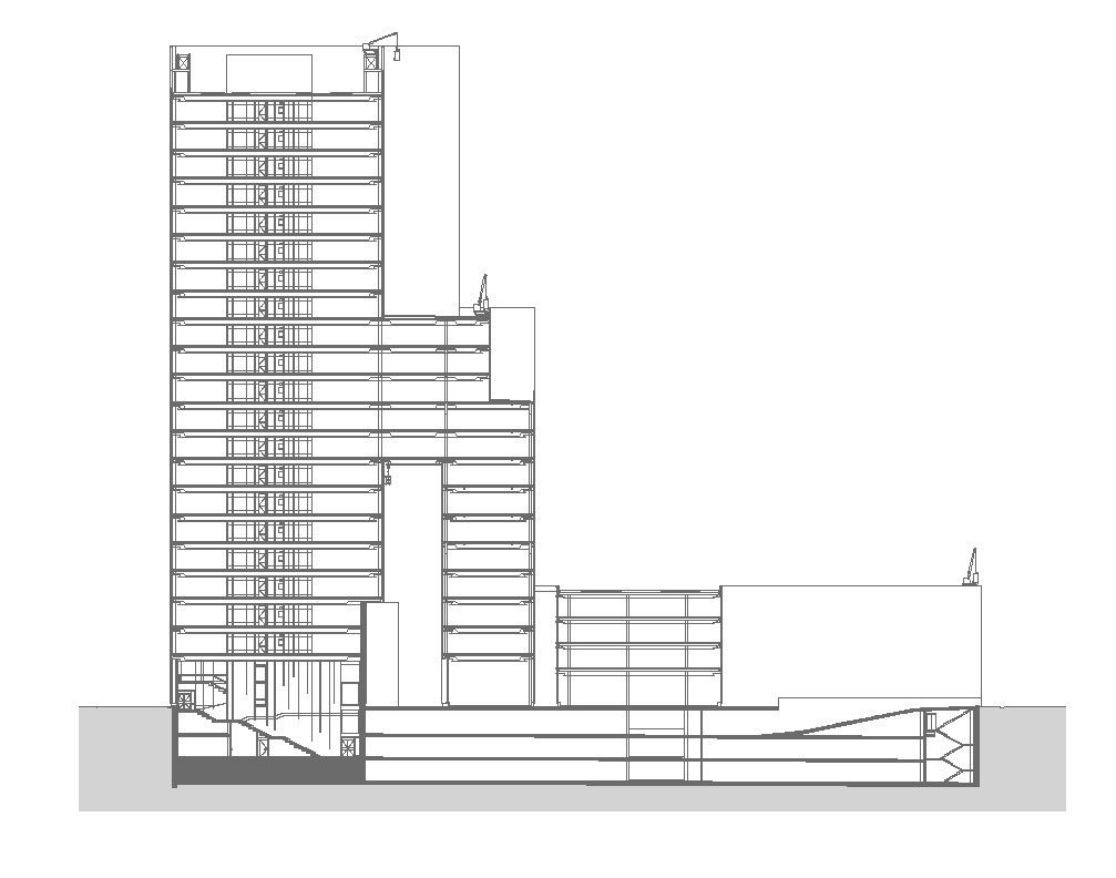 High rise building structure detail 2d view layout file in dwg format