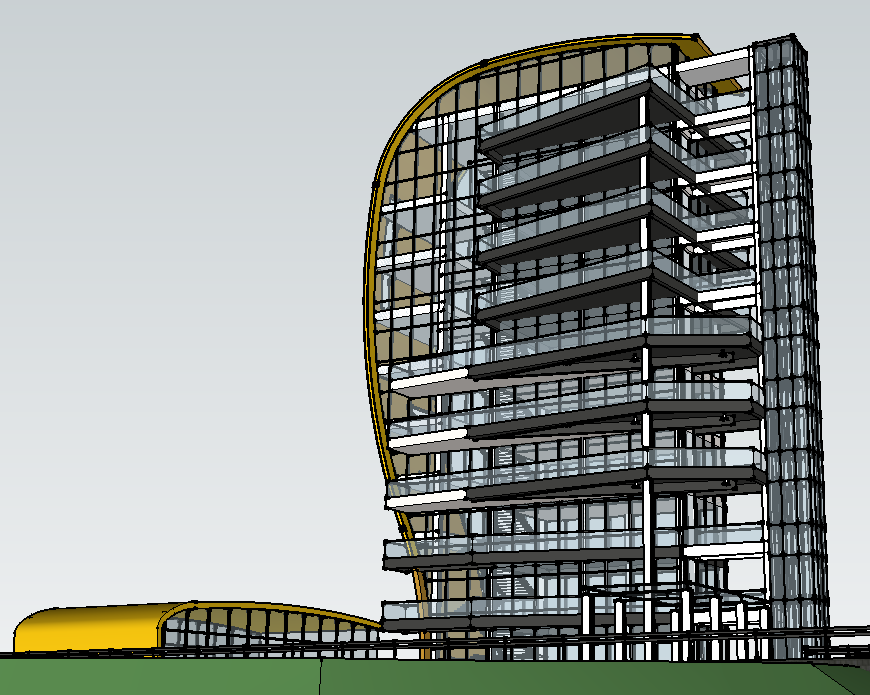 High-rise Commercial Building Architectural Model SketchUp File