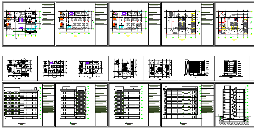 High rise corporate office building auto-cad details dwg file