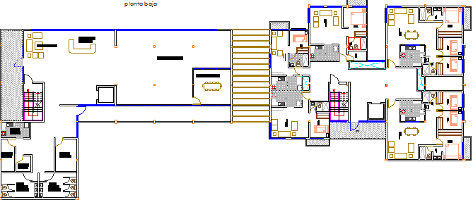 High-rise housing project commercial and office space layout plan dwg file