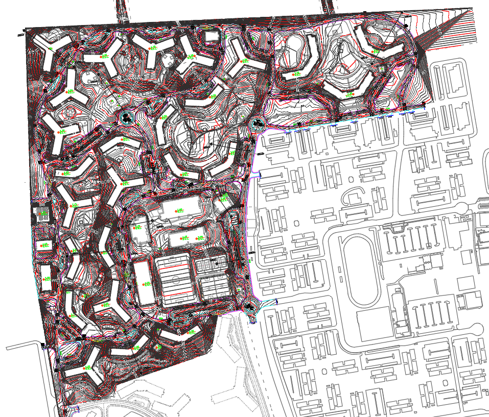 High-Rise Building Town Planning Architecture Layout Plan in AutoCAD DWG File