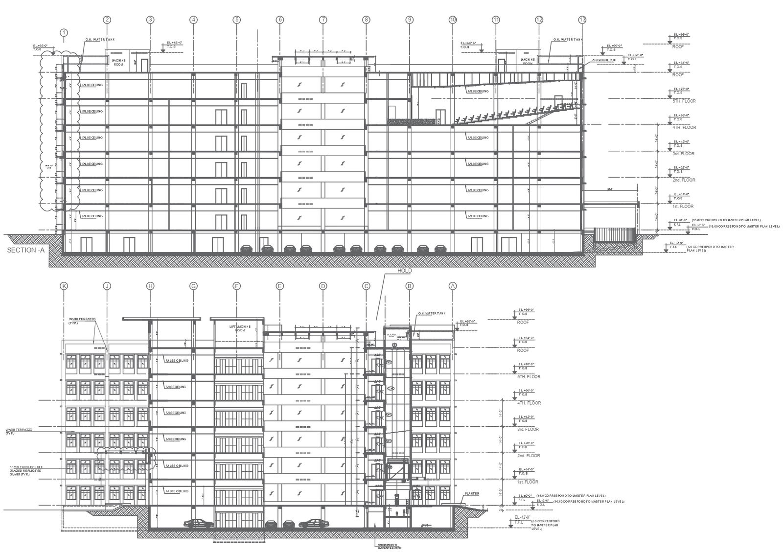 High-Rise Residential Building Detail Section In AutoCAD File