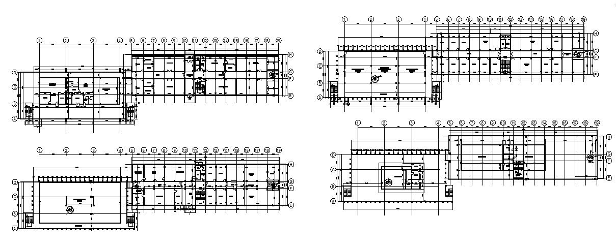 Higher education institute building floor plan cad drawing details dwg file