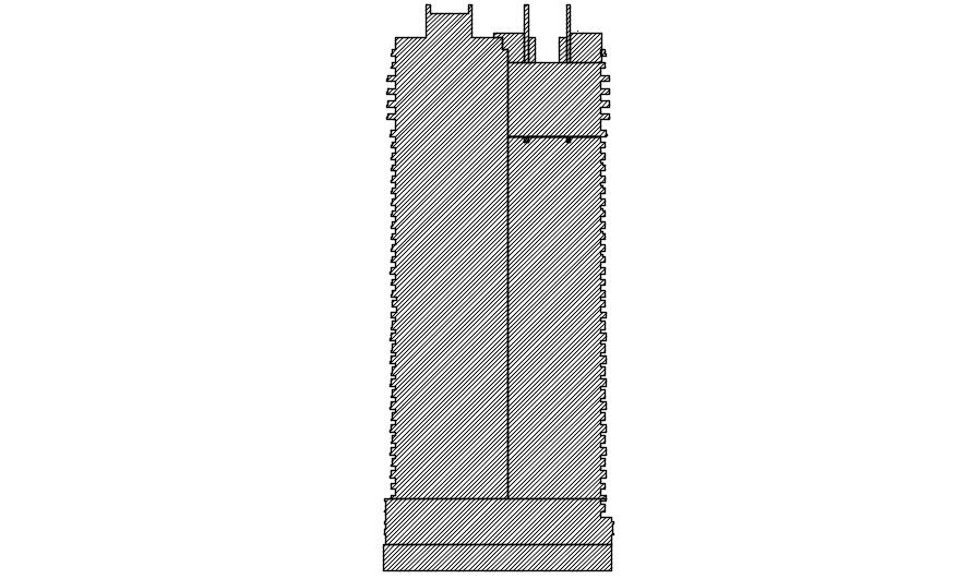 High rise office building side elevation details are given in this AutoCAD DWG drawing. Download the AutoCAD 2D DWG file.