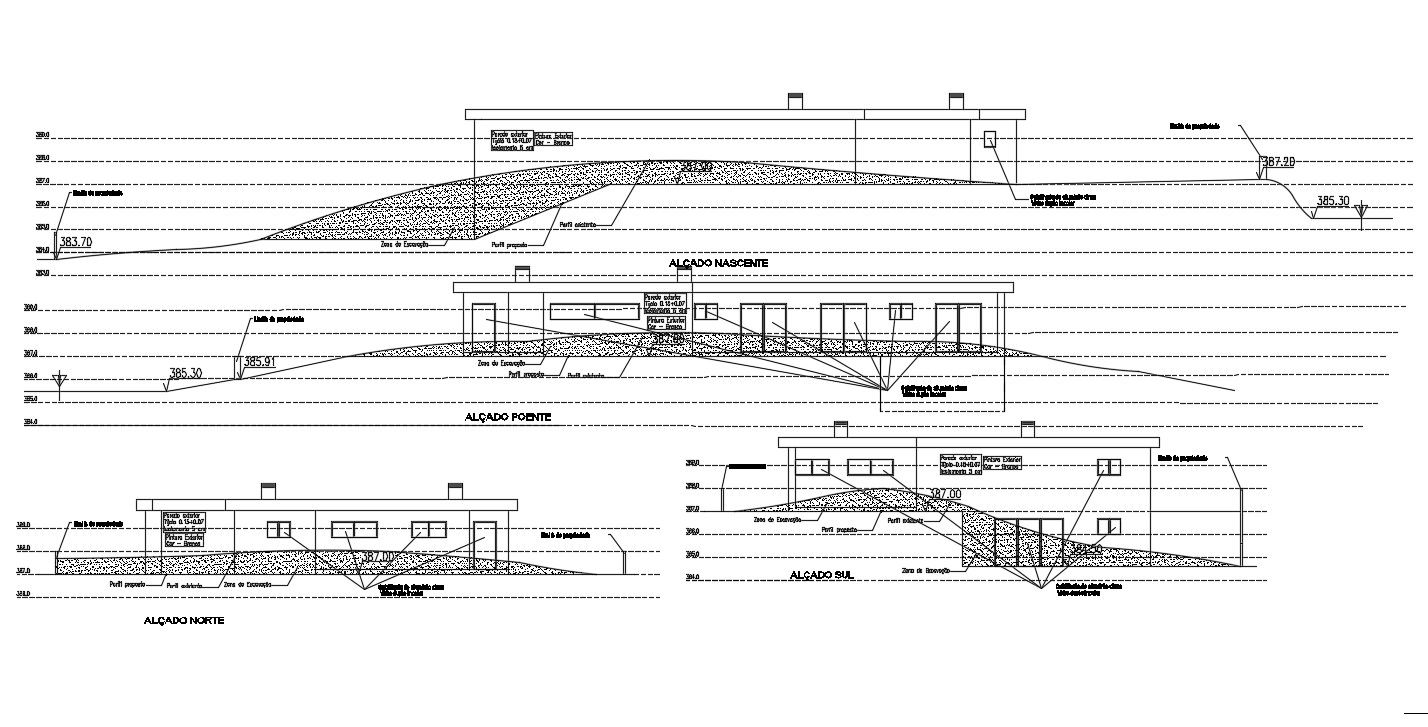 Hills Station House Building Elevation Design DWG Free Download