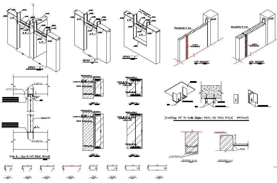 Hinge section plan detail dwg file