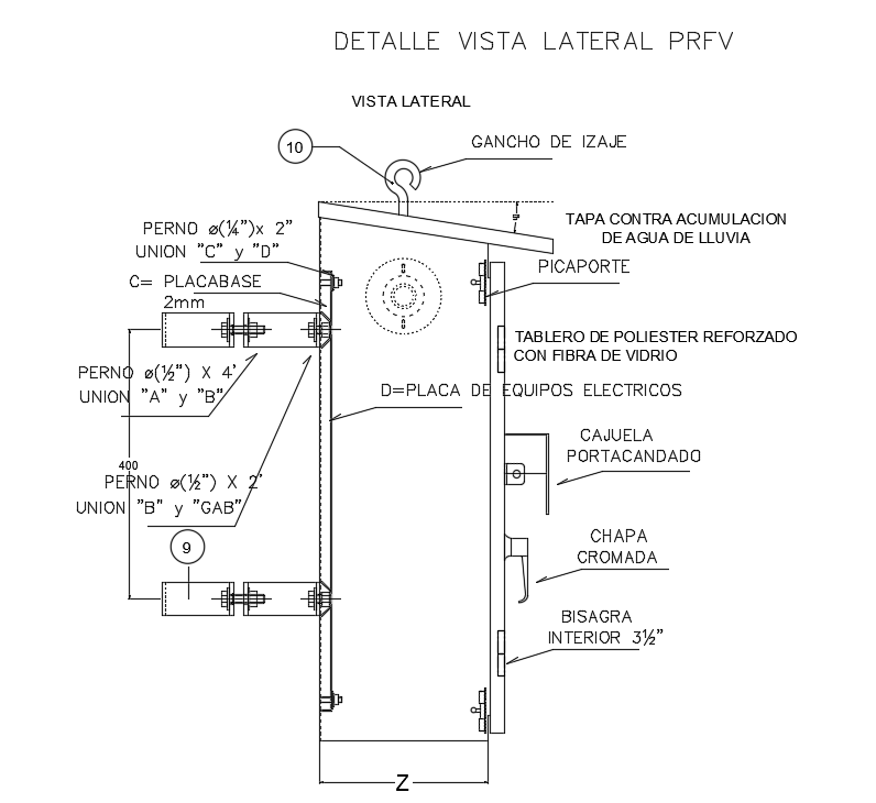 Hinge detail drawing defined in this 2d AutoCAD file. Download this 2d AutoCAD drawing file.